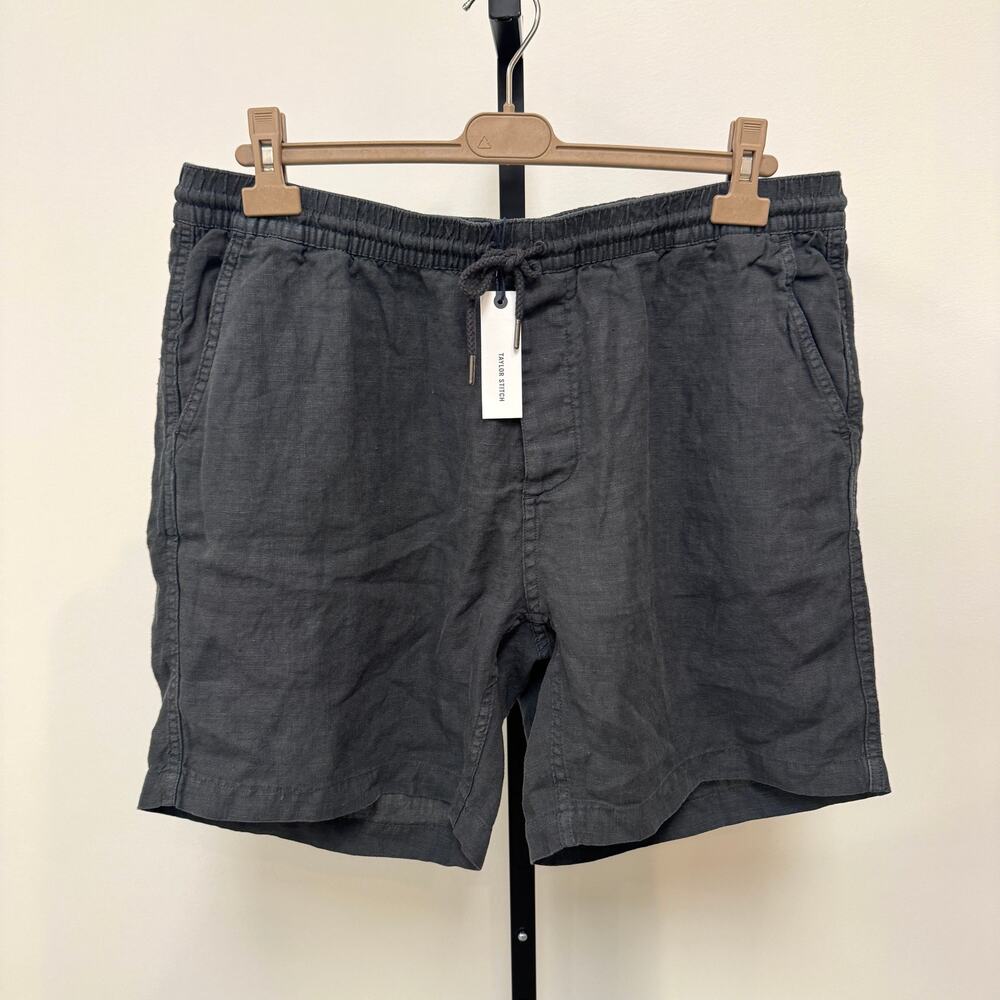 The Taylor Stitch Apres Faded Black Hemp Shorts XXL NEW Drawstring Chino Short